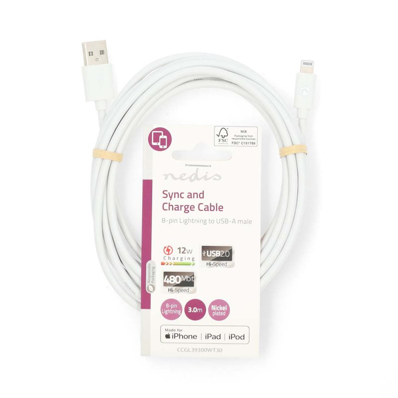 Lightning Kabel | USB 2.0 | Apple Lightning 8pinový  CCGL39300WT30 - obrázek č. 3