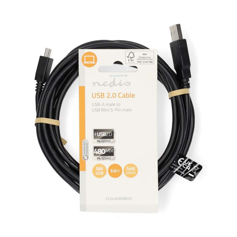 USB kabel | USB 2.0 | USB-A Zástrčka  CCGL60300BK30 - obrázek č. 2