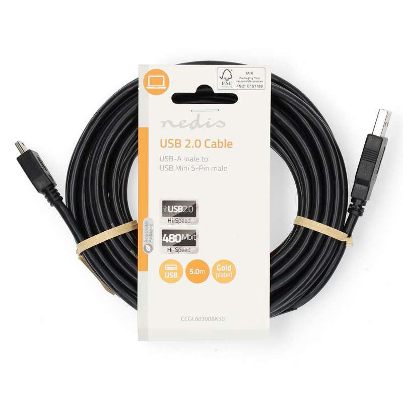 USB kabel | USB 2.0 | USB-A Zástrčka  CCGL60300BK50 - obrázek č. 2