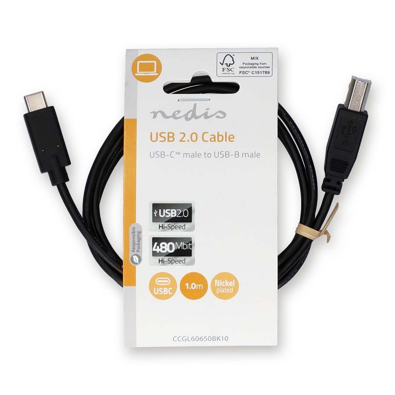 USB kabel | USB 2.0 | USB-C™ Zástrčka  CCGL60650BK10 - obrázek č. 2