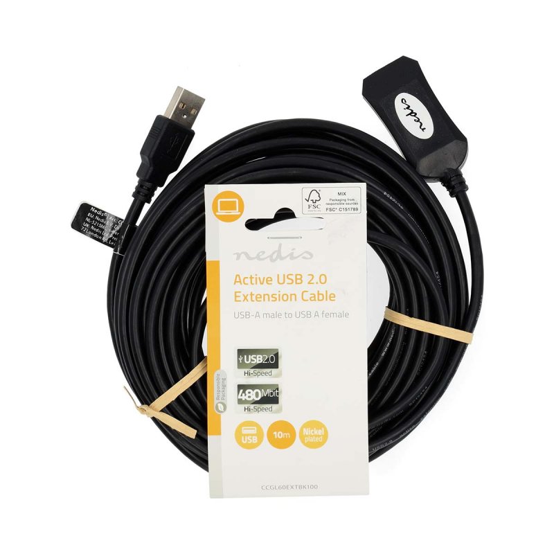 Aktivní kabel USB | USB 2.0 | USB-A Zástrčka  CCGL60EXTBK100 - obrázek č. 2