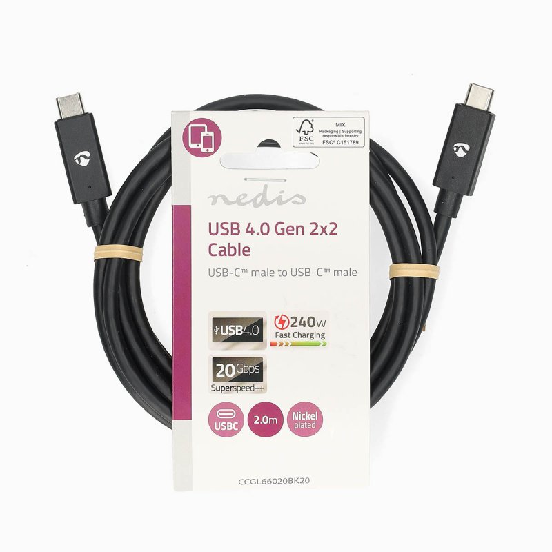 USB kabel | USB 4.0 Gen 2x2 | USB-C™ Zástrčka  CCGL66020BK20 - obrázek č. 2