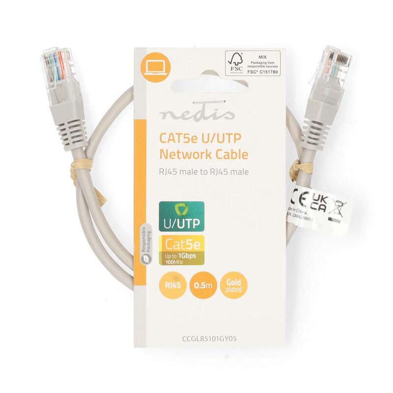 Síťový kabel CAT5e | U/UTP  CCGL85101GY05 - obrázek č. 2