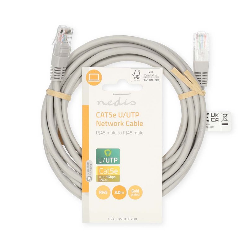 Síťový kabel CAT5e | U/UTP  CCGL85101GY30 - obrázek č. 2