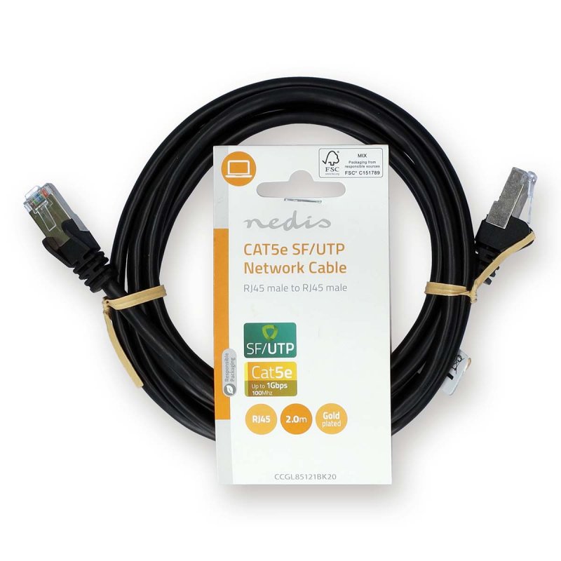 Síťový kabel CAT5e | SF / UTP  CCGL85121BK20 - obrázek č. 2