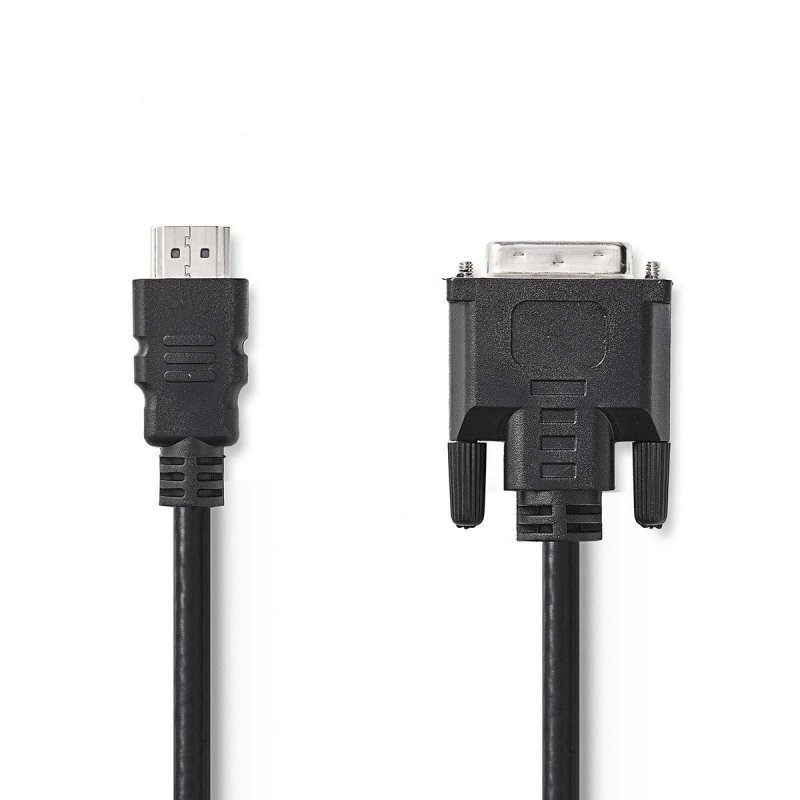 HDMI™ Kabel | Konektor HDMI ™ | DVI-D 24+1 Zástrčka | 1080p | Poniklované | 10.0 m | Přímý | PVC | Černá | Plastový Sáček - obrázek produktu