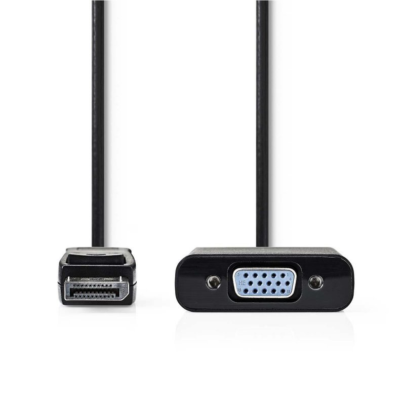 DisplayPort – VGA Kabel | DisplayPort Zástrčka - VGA Zásuvka | 0,2 m | Černá barva - obrázek č. 1