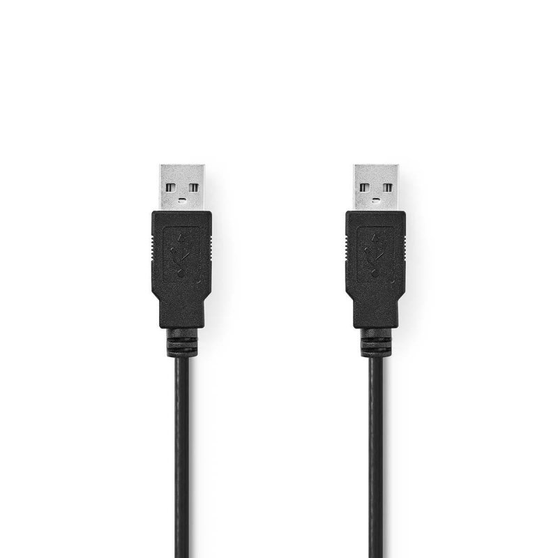 USB kabel | USB 2.0 | USB-A Zástrčka | USB-A Zástrčka | 480 Mbps | Poniklované | 1.00 m | Kulatý | PVC | Černá | Obálka - obrázek produktu