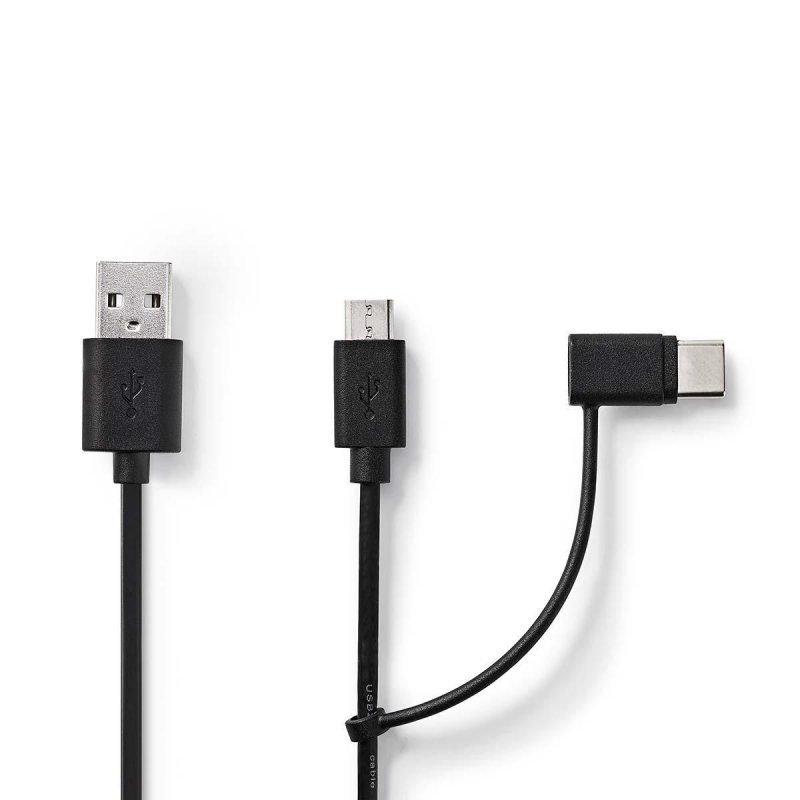Kabel 2 v 1 | USB 2.0 | USB-A Zástrčka  CCGP60610BK10 - obrázek produktu