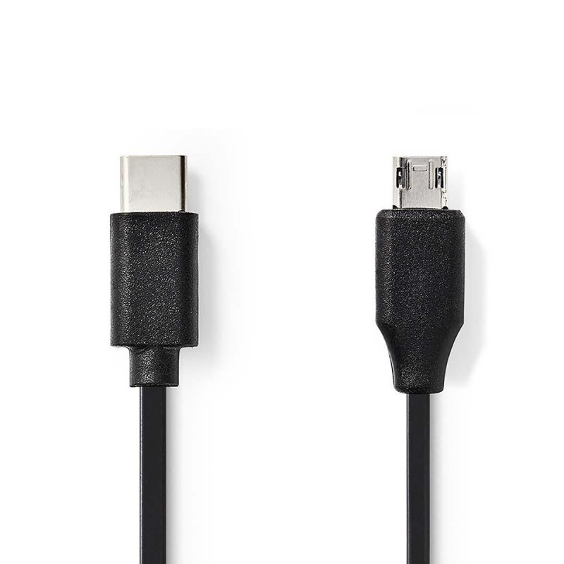 USB kabel | USB 2.0 | USB-C™ Zástrčka | USB Micro-B Zástrčka | 60 W | 480 Mbps | Poniklované | 1.00 m | Kulatý | PVC | Černá | O - obrázek produktu