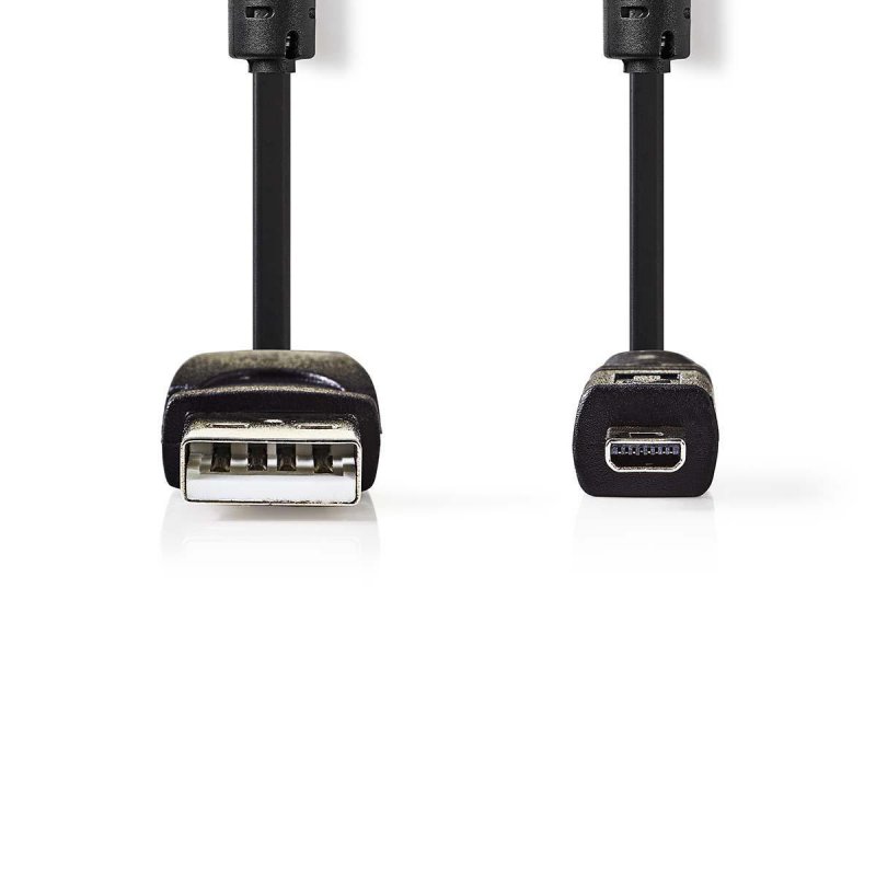USB kabel | USB 2.0 | USB-A Zástrčka | UC-E6 8-Pins Zástrčka | 480 Mbps | Poniklované | 2.00 m | Kulatý | PVC | Černá | Obálka - obrázek č. 1
