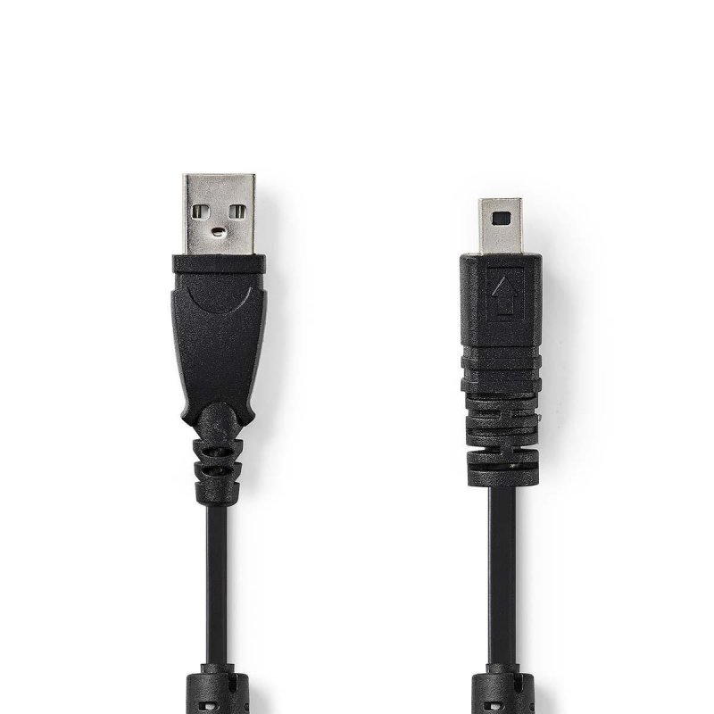 USB kabel | USB 2.0 | USB-A Zástrčka | UC-E6 8-Pins Zástrčka | 480 Mbps | Poniklované | 2.00 m | Kulatý | PVC | Černá | Obálka - obrázek produktu