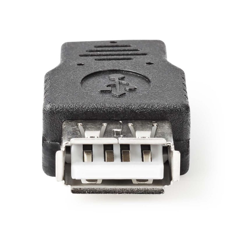 USB Micro-B Adaptér | USB 2.0 | USB Micro-B Zástrčka | USB-A Zásuvka | 480 Mbps | OTG | Poniklované | PVC | Černá | Obálka - obrázek č. 1
