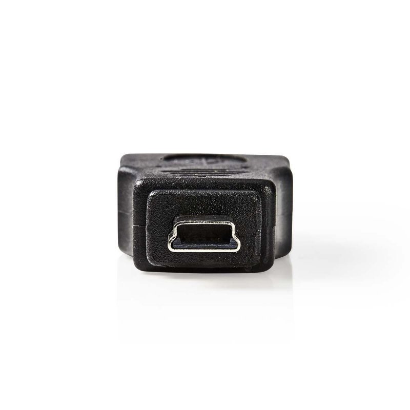 USB Micro-B Adaptér | USB 2.0 | Mini 5-Pin Zástrčka | USB-A Zásuvka | 480 Mbps | Poniklované | PVC | Černá | Plastový Sáček - obrázek č. 2