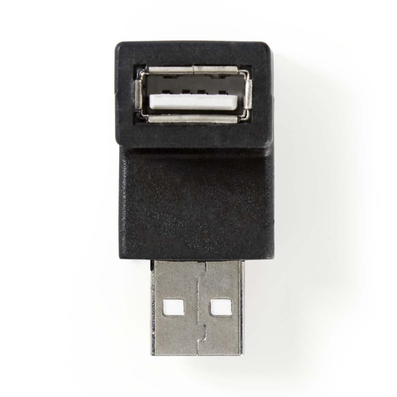 USB-A Adaptér | USB 2.0 | USB-A Zástrčka | USB-A Zásuvka | 480 Mbps | Kulatý | Poniklované | PVC | Černá | Obálka - obrázek produktu