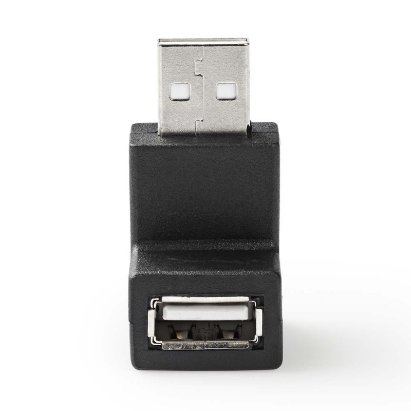 USB-A Adaptér | USB 2.0 | USB-A Zástrčka | USB-A Zásuvka | 480 Mbps | Kulatý | Poniklované | PVC | Černá | Obálka - obrázek č. 1