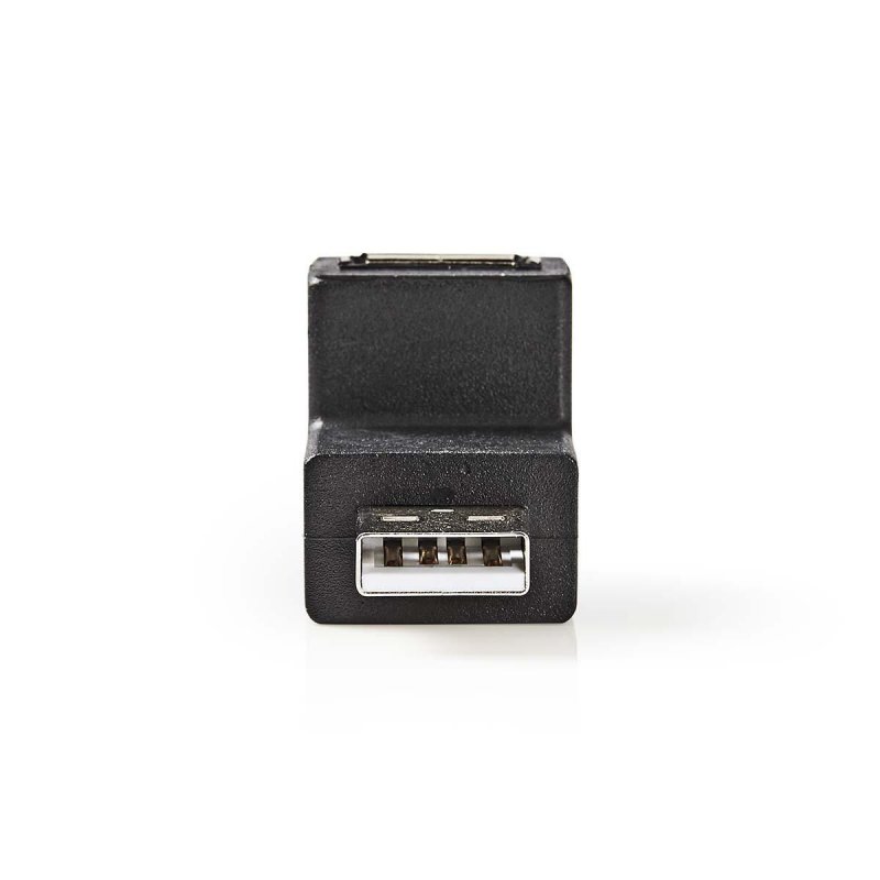 USB-A Adaptér | USB 2.0 | USB-A Zástrčka | USB-A Zásuvka | 480 Mbps | Kulatý | Poniklované | PVC | Černá | Obálka - obrázek produktu
