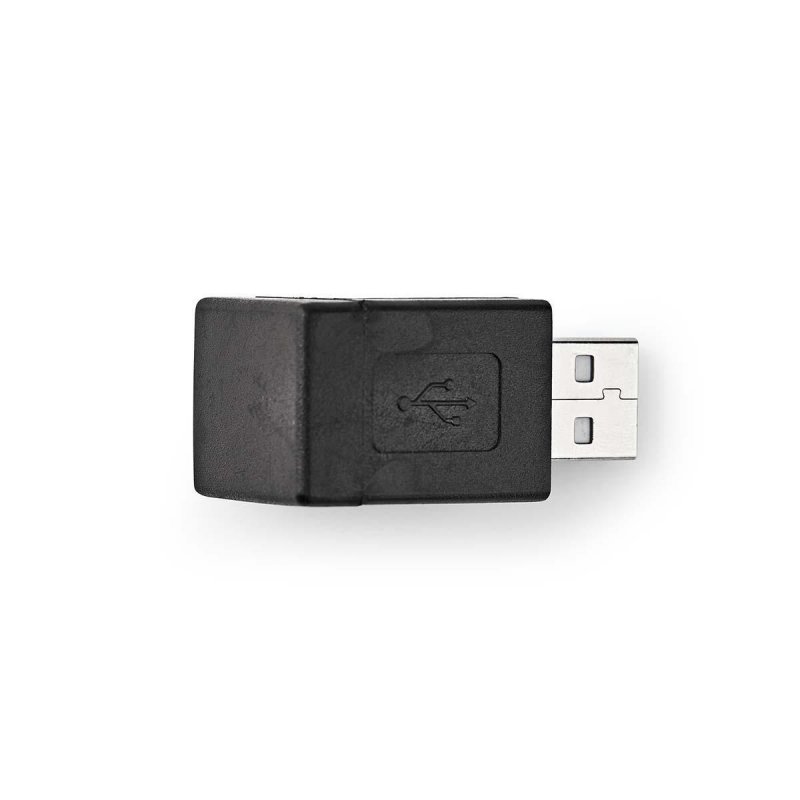USB-A Adaptér | USB 2.0 | USB-A Zástrčka | USB-A Zásuvka | 480 Mbps | Kulatý | Poniklované | PVC | Černá | Obálka - obrázek č. 3
