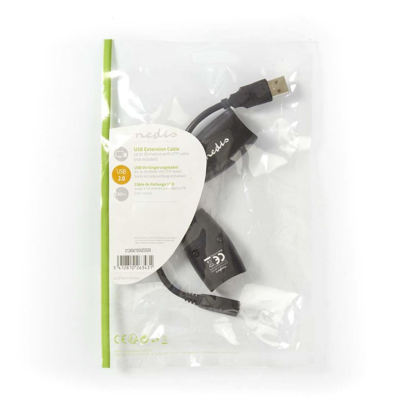 Aktivní kabel USB | USB 1.1 | USB-A Zástrčka | RJ45 Zásuvka | 12 Mbps | 0.20 m | Kulatý | Poniklované | PVC | Měď | Obálka - obrázek č. 3