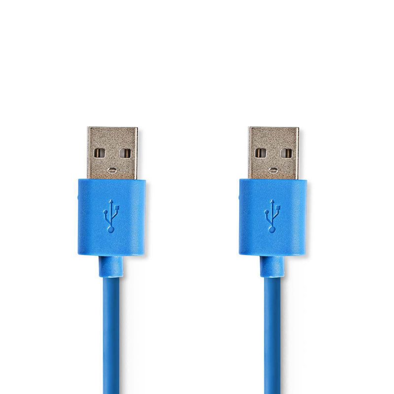 USB kabel | USB 3.2 Gen 1 | USB-A Zástrčka | USB-A Zástrčka | 5 Gbps | Poniklované | 5.00 m | Kulatý | PVC | Modrá | Plastový Sá - obrázek produktu
