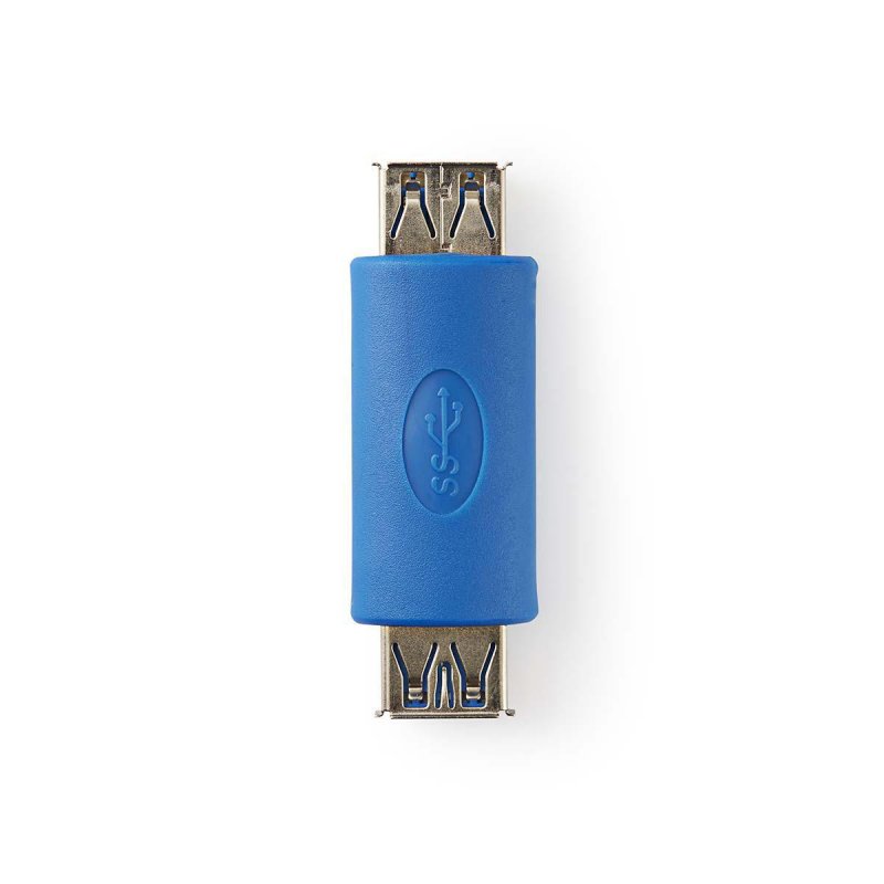 USB Adaptér | USB 3.2 Gen 1 | USB-A Zásuvka | USB-A Zásuvka | Poniklované | PVC | Modrá | Plastový Sáček - obrázek produktu