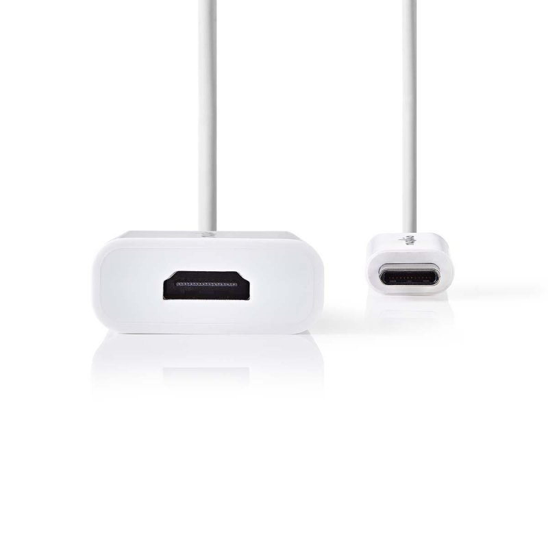 Kabel Adaptéru USB Typ-C | Typ-C Zástrčka - HDMI výstup | 0,2 m | Bílá barva - obrázek č. 1