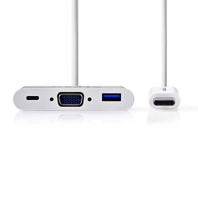 USB Multiport Adaptér | USB 3.1 | USB-C™ Zástrčka | USB-A Zásuvka / USB-C™ Zásuvka / VGA Zásuvka | 5 Gbps | 0.20 m | Kulatý | Po - obrázek č. 1