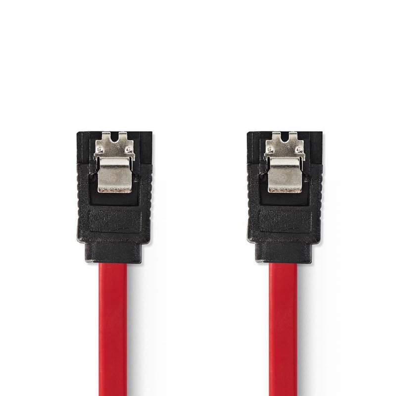 Kabel SATA | 1.5 Gbps | SATA 7-Pin Zásuvka | SATA 7-Pin Zásuvka | Poniklované | 0.50 m | Plochý | PVC | Červená | Obálka - obrázek produktu