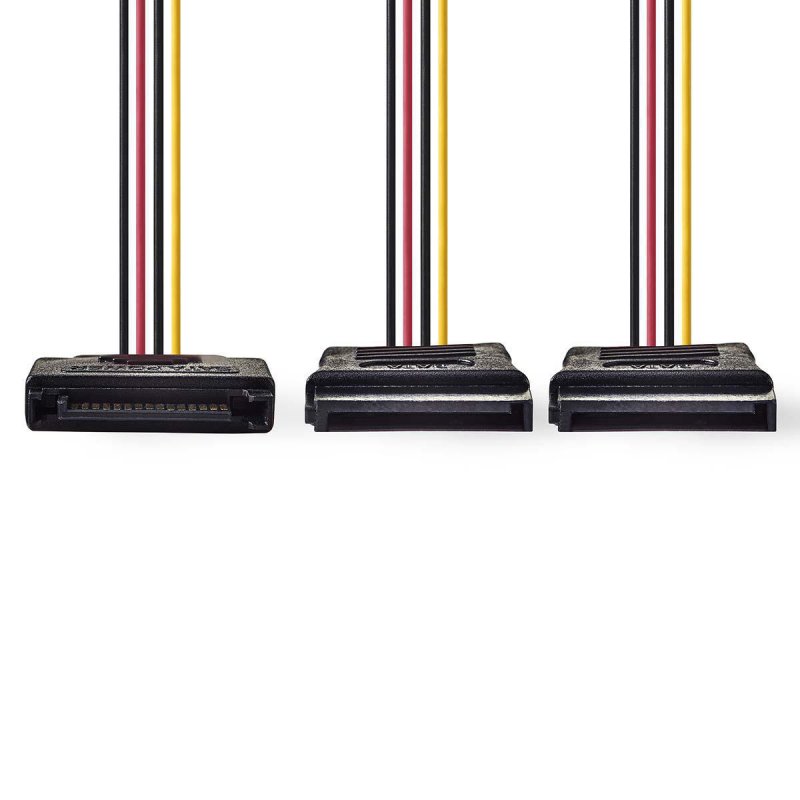 Interní Napájecí kabel | SATA 15kolíkový Zástrčka | 2x SATA 15kolíková Zásuvka | Pozlacené | 0.15 m | Kulatý | PVC | Vícebarevné - obrázek č. 1