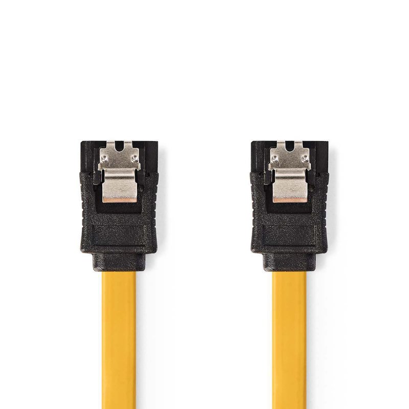 Kabel SATA | 6 Gbps | SATA 7-Pin Zásuvka | SATA 7-Pin Zásuvka | Poniklované | 0.50 m | Plochý | PVC | Žlutá | Plastový Sáček - obrázek produktu