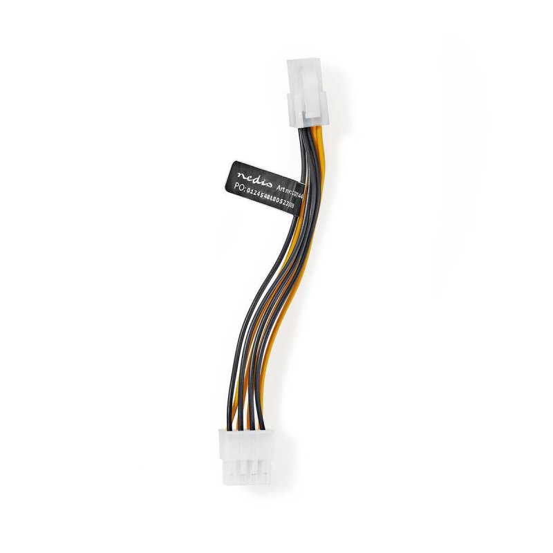 Interní Napájecí kabel | EPS 8pinový Zástrčka | P4 Zásuvka | Pozlacené | 0.15 m | Kulatý | PVC | Černá / Žlutá | Obálka - obrázek produktu