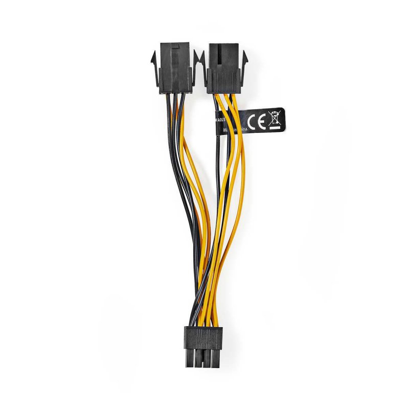 Interní Napájecí kabel | EPS 8pinový Zástrčka | 2x PCI Express Zásuvka | Pozlacené | 0.20 m | Kulatý | PVC | Žlutá/Černá | Plast - obrázek produktu