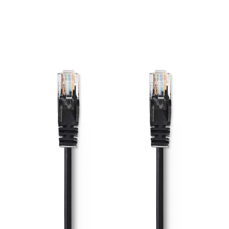 Cat 5e kabel | UTP | RJ45 Zástrčka | RJ45 Zástrčka | 10.0 m | Kulatý | PVC | Černá | Plastový Sáček - obrázek produktu