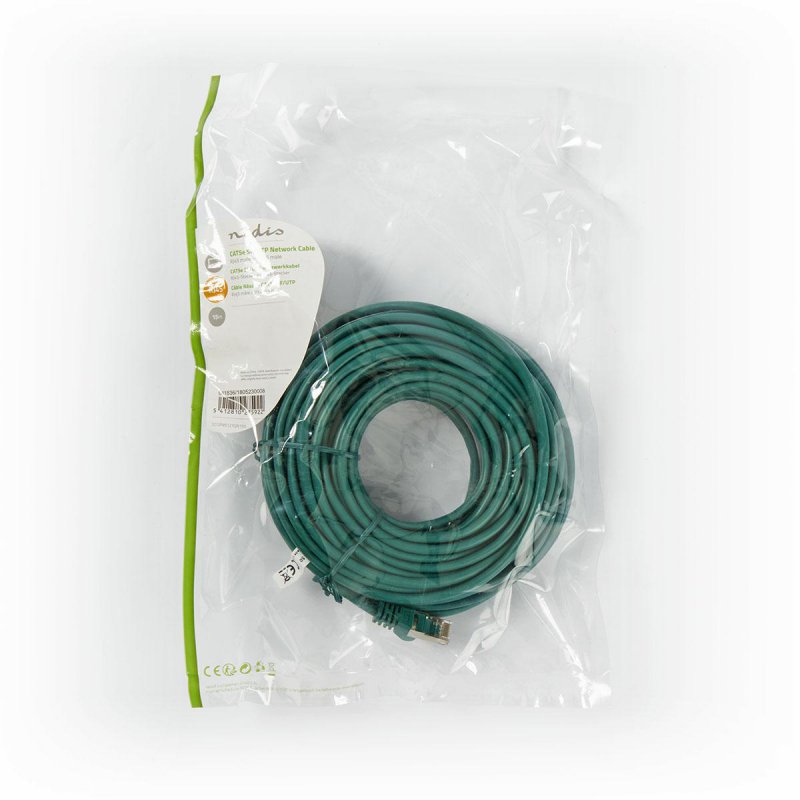 Cat 5e kabel | SF / UTP | RJ45 Zástrčka | RJ45 Zástrčka | 15.0 m | Kulatý | PVC | Zelená | Plastový Sáček - obrázek č. 3