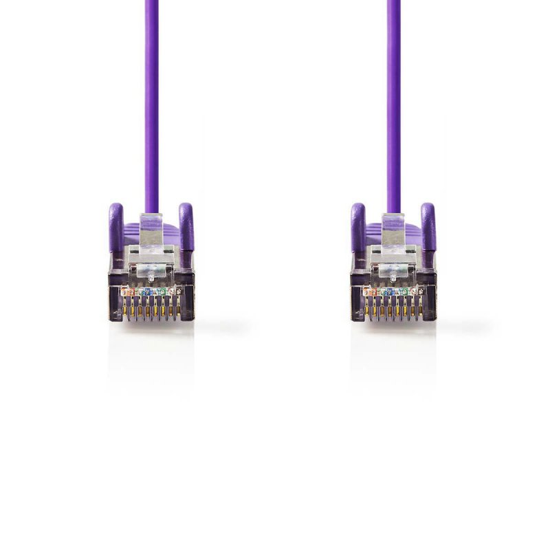 Cat 5e kabel | SF / UTP | RJ45 (8P8C) Zástrčka | RJ45 (8P8C) Zástrčka | 20.0 m | Kulatý | PVC | Fialová | Plastový Sáček - obrázek č. 1