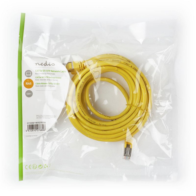 Síťový kabel CAT5e | SF / UTP  CCGP85121YE50 - obrázek č. 3