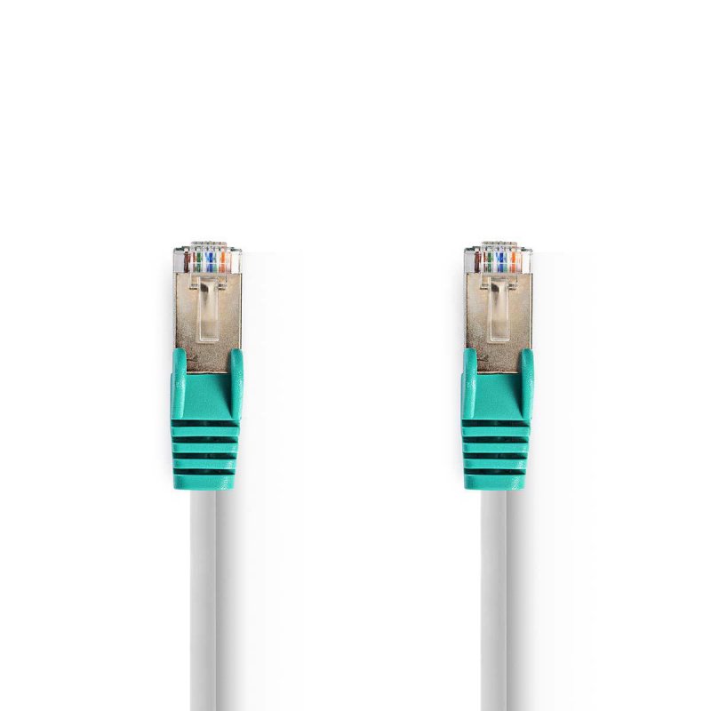 Cat 5e kabel | F / UTP | Crossover | RJ45 Zástrčka | RJ45 Zástrčka | 3.00 m | Kulatý | PVC | Šedá | Plastový Sáček - obrázek produktu