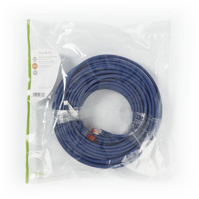 Cat 6 kabel | RJ45 Zástrčka | RJ45 Zástrčka | S / FTP | 30.0 m | Kulatý | LSZH | Modrá | Plastový Sáček - obrázek č. 3