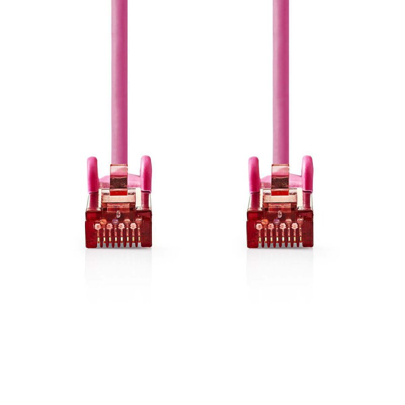 Cat 6 kabel | RJ45 (8P8C) Zástrčka | RJ45 (8P8C) Zástrčka | S / FTP | 0.50 m | Kulatý | PVC LSZH | Růžová | Plastový Sáček - obrázek č. 1