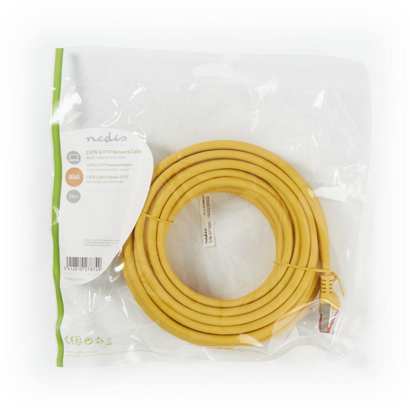 Síťový kabel CAT6 | RJ45 Zástrčka  CCGP85221YE75 - obrázek č. 3