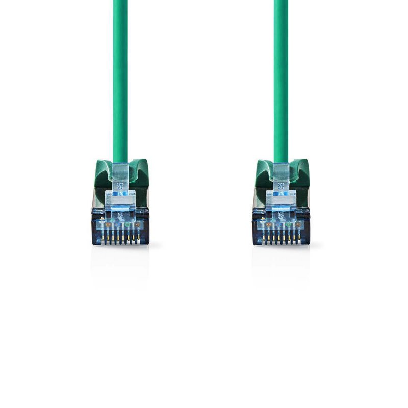 Cat 6a kabel | SF / UTP | RJ45 (8P8C) Zástrčka | RJ45 (8P8C) Zástrčka | 1.00 m | Kulatý | PVC LSZH | Zelená | Plastový Sáček - obrázek č. 1
