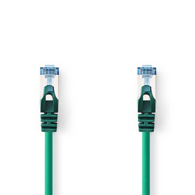 Cat 6a kabel | SF / UTP | RJ45 (8P8C) Zástrčka | RJ45 (8P8C) Zástrčka | 3.00 m | Kulatý | PVC LSZH | Zelená | Plastový Sáček - obrázek produktu
