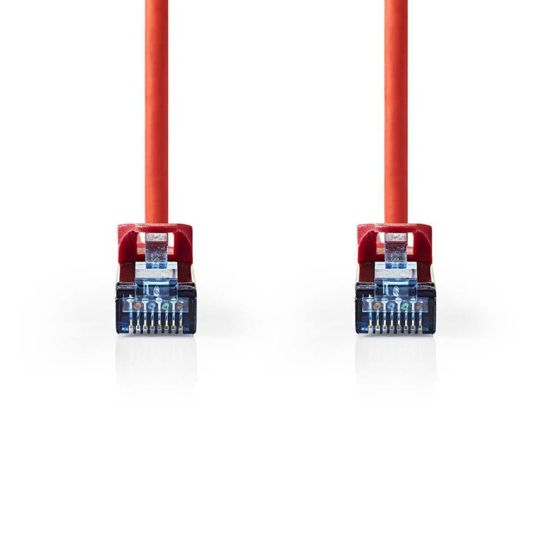 Cat 6a kabel | SF / UTP | RJ45 (8P8C) Zástrčka | RJ45 (8P8C) Zástrčka | 10.0 m | Kulatý | PVC LSZH | Červená | Plastový Sáček - obrázek č. 1