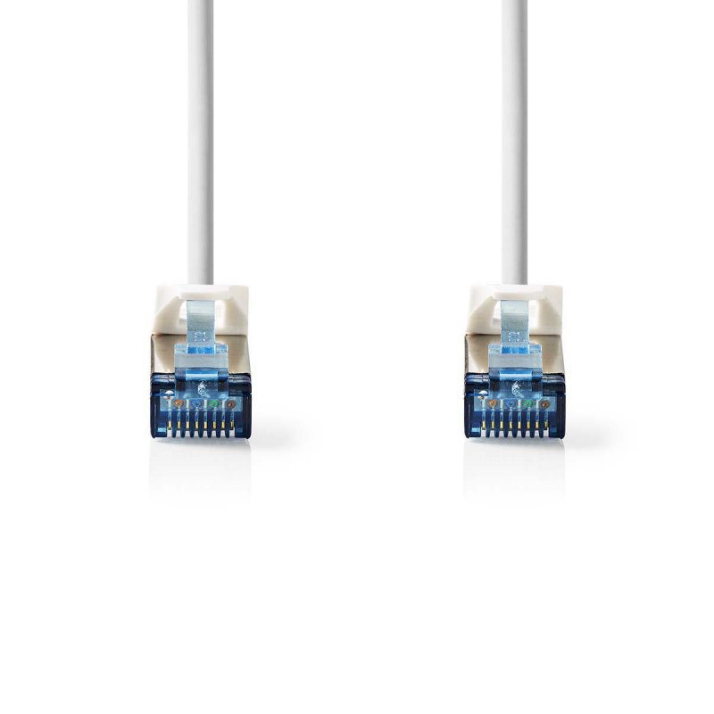 Cat 6a kabel | SF / UTP | RJ45 (8P8C) Zástrčka | RJ45 (8P8C) Zástrčka | 0.50 m | Kulatý | PVC LSZH | Bílá | Plastový Sáček - obrázek č. 1