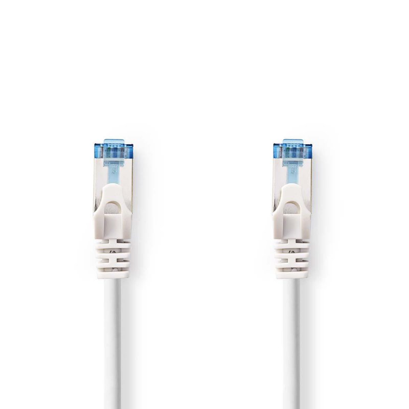 Cat 6a kabel | SF / UTP | RJ45 (8P8C) Zástrčka | RJ45 (8P8C) Zástrčka | 0.50 m | Kulatý | PVC LSZH | Bílá | Plastový Sáček - obrázek produktu