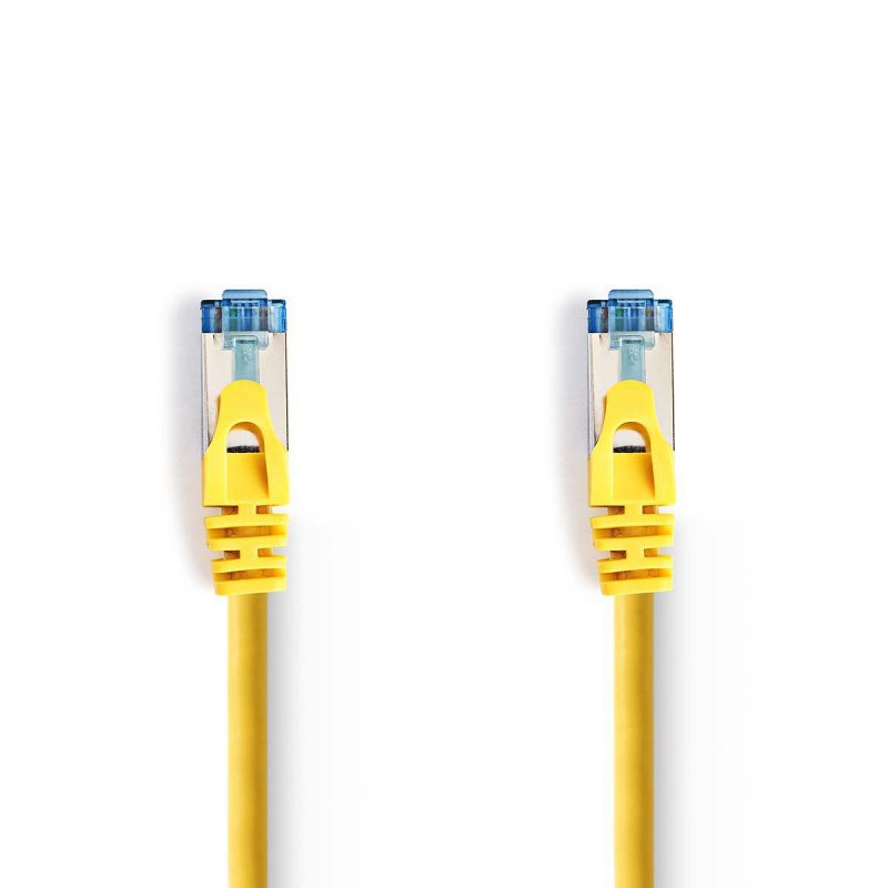 Cat 6a kabel | SF / UTP | RJ45 (8P8C) Zástrčka | RJ45 (8P8C) Zástrčka | 0.50 m | Kulatý | PVC | Žlutá | Plastový Sáček - obrázek produktu