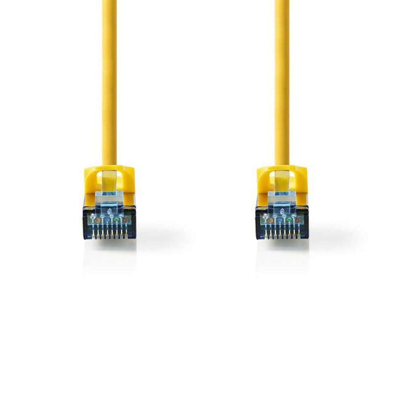 Cat 6a kabel | SF / UTP | RJ45 (8P8C) Zástrčka | RJ45 (8P8C) Zástrčka | 0.50 m | Kulatý | PVC | Žlutá | Plastový Sáček - obrázek č. 1