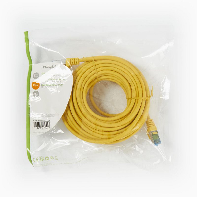 Cat 6a kabel | SF / UTP | RJ45 Zástrčka | RJ45 Zástrčka | 10.0 m | Kulatý | PVC | Žlutá | Plastový Sáček - obrázek č. 3