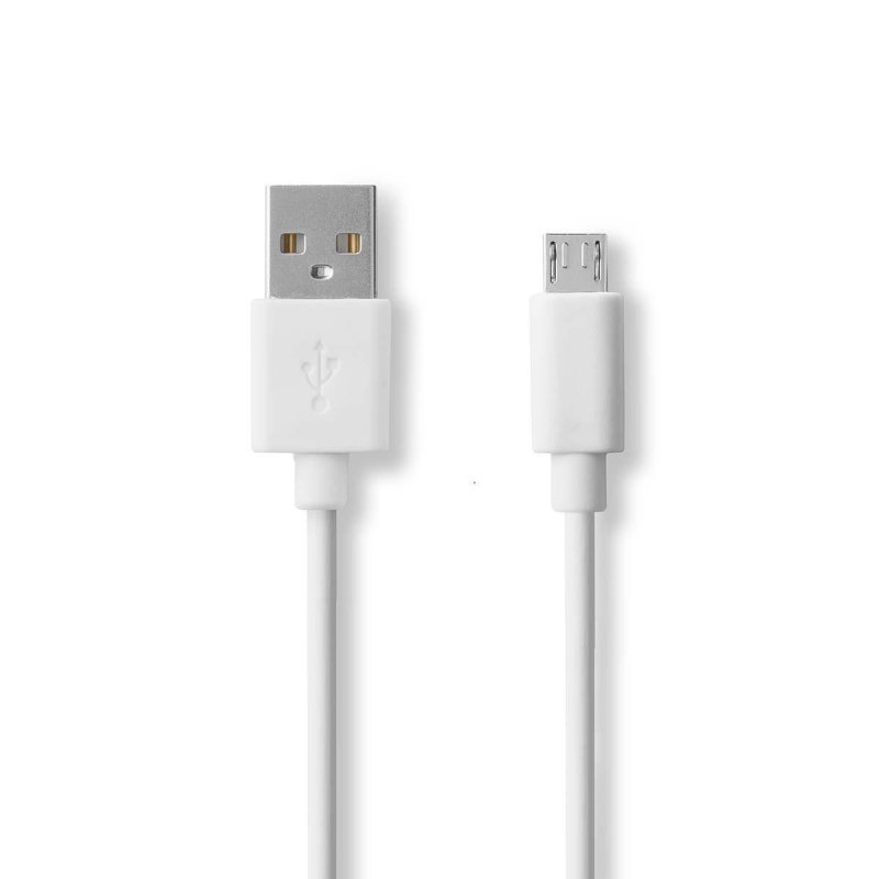 USB kabel | USB 2.0 | USB-A Zástrčka | USB Micro-B Zástrčka | 12 W | 480 Mbps | Poniklované | 2.00 m | Kulatý | PVC | Bílá | Box - obrázek produktu