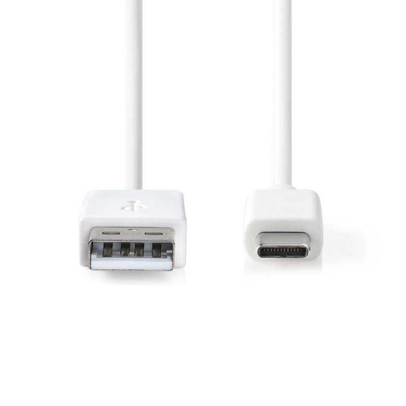 USB kabel | USB 2.0 | USB-A Zástrčka | USB-C™ Zástrčka | 480 Mbps | Poniklované | 2.00 m | Kulatý | PVC | Bílá | Box - obrázek produktu
